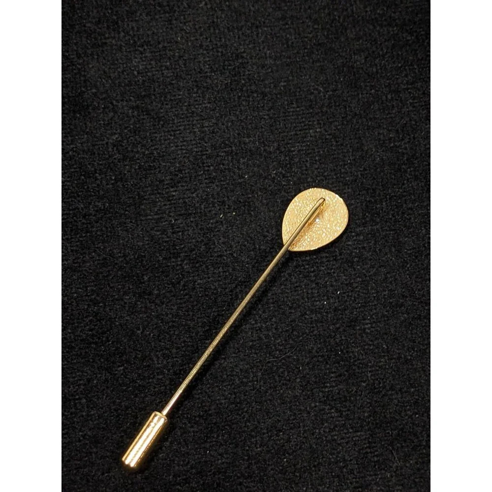 Vintage Gold Tone Textured Teardrop Stick Pin‎ Modernist Pear Classic